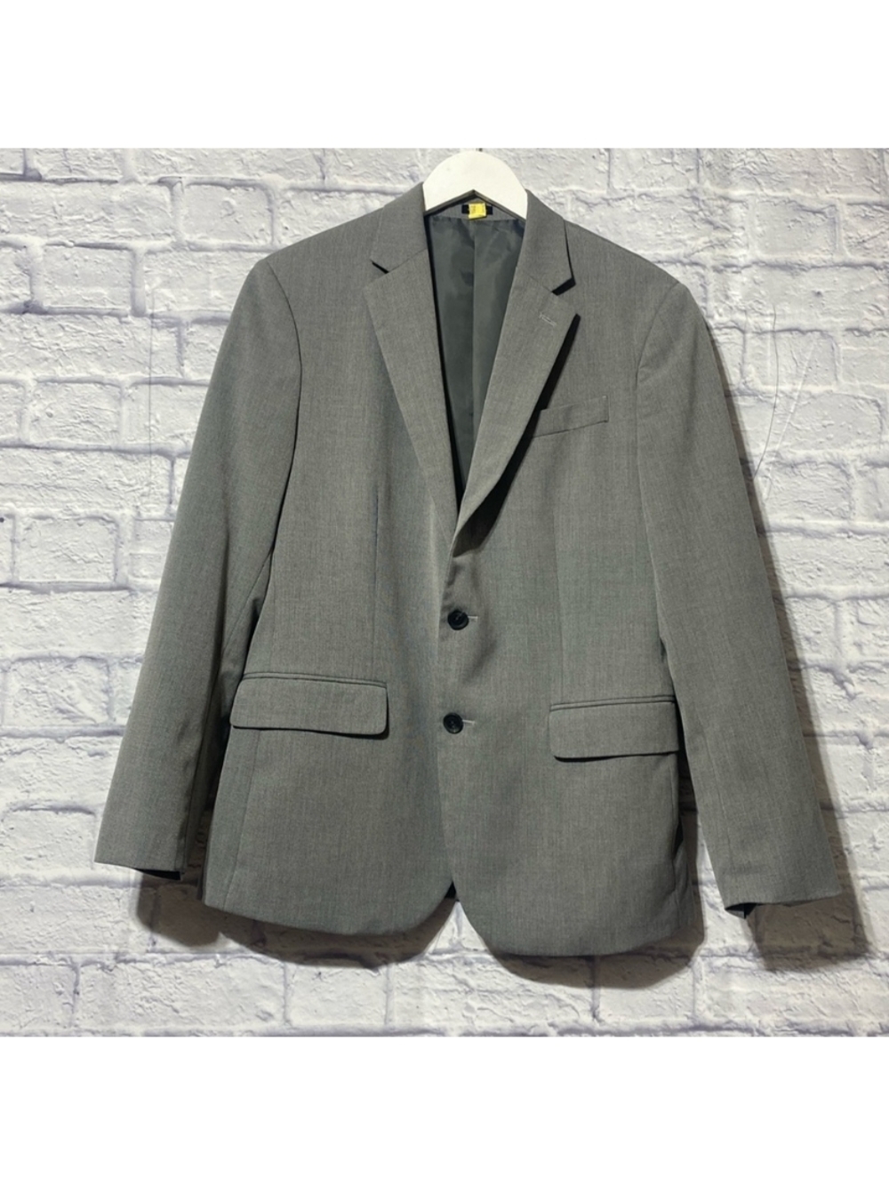 jf j.ferrar Men's Gray Two-Button Notch Lapel Sport Coat